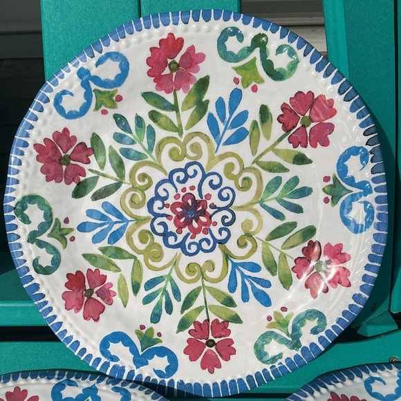 Set of 4 Tommy Bahama Floral Dinner Plates - Picture 3 of 7